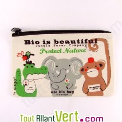 Trousse � crayons en coton biologique "Protect Nature", 21 x 13 cm