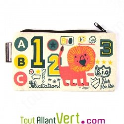 Trousse � crayons en coton biologique \"F�licitation\", 21 x 12 cm