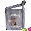 Sac besace enfant en coton bio "Croqueur de croissants" 25 x 23 x 6 cm