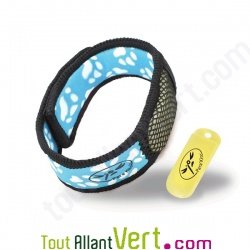 Bracelet anti-moustiques aux huiles essentielles Parakito Empreinte Bleu