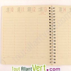 Agenda semainier recycl� 2011 22x27cm marron clair V�g�tal