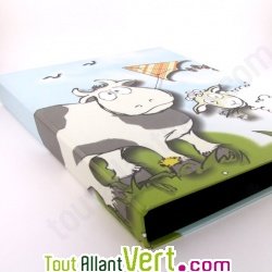 Classeur recycl� vache, 2 anneaux, A4, dos 3 cm