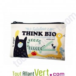Trousse � crayons en coton biologique "Think Bio", 21 x 13 cm