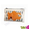 Trousse � crayons en coton biologique "Grizzly", 21 x 13 cm