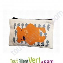 Trousse � crayons en coton biologique "Grizzly", 21 x 13 cm