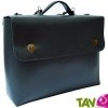 Cartable cro�te de cuir recycl�e mate grise, 29x37x10cm