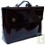 Cartable cro�te de cuir recycl�e vernie prune, 29x37x10cm