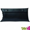 Trousse en cro�te de cuir recycl�e mate grise, 24 x 10 cm