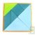Tangram en bois bleu et vert, 23x23 cm
