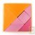 Tangram en bois orange et rose, 23x23 cm