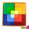 Jeu de construction cr�ative en bois multi-couleur, 23x23 cm