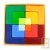 Jeu de construction cr�ative en bois multi-couleur, 23x23 cm