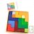 Jeu de construction cr�ative en bois multi-couleur, 23x23 cm
