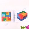 Cartes de figures pour Jeu de construction en bois multi-couleur