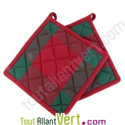 Manique cuisine coton bio, lot de 2, 20x20cm