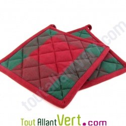 Manique cuisine coton bio, lot de 2, 20x20cm