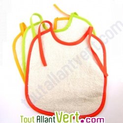 Bavoir en �ponge coton bio, lot de 3, 32 x 28 cm