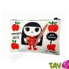 Trousse � crayons en coton biologique "Pomme rouge", 21 x 13 cm