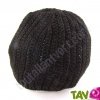 Bonnet court chanvre biologique noir, 17,5 cm