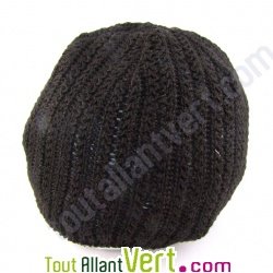 Bonnet court chanvre biologique noir, 17,5 cm
