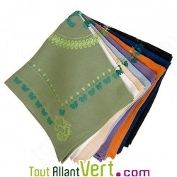 Bandana \"Balade\" vert en chanvre biologique, 54x54 cm