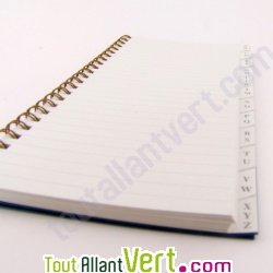 R�pertoire recycl� � spirale, 21 x 11 cm