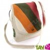 Sac � main arc-en-ciel, chanvre bio, naturel, 26x24x6cm