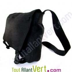 Sac � bandouli�re urbain Besace, chanvre biologique, 35x29x10cm, noir