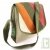 Sac � main arc-en-ciel, chanvre bio, naturel et vert, 26x24x6cm
