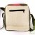 Sac � main arc-en-ciel, chanvre bio, naturel et vert, 26x24x6cm