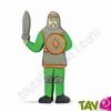 Soldat vert � l'�p�e en bois 16 cm