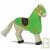 Cheval vert en bois 17cm