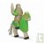 Cavalier et son cheval vert en bois 16 cm