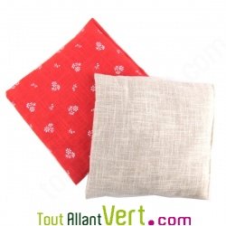 Bouillotte noyaux de cerise 20X20 cm en lin
