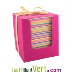 Bloc cube papier recycl� 250 feuilles multi-couleur, 11 cm