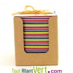 Bloc cube papier recycl� 250 feuilles multi-couleur, 11 cm