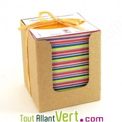 Bloc cube beige papier recycl� 250 feuilles multi-couleur, 11 cm