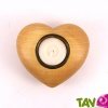 Bougeoir de table en bois, coeur
