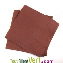 Serviettes de table marron, chanvre, lot de 2, 45x45cm