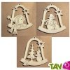 Suspension en bois pour No�l, lot de 3