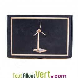 Petite �olienne solaire de bureau en bois 30cm