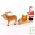 P�re No�l, tra�neau, renne + cadeaux en bois 15 cm