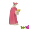 Gaspard en bois, le roi mage en rouge 13,5 cm