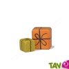 Figurine en bois: 2 paquets cadeaux 4x2.5cm et 2.5x2.5cm