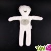 Nounours Ted en coton bio \"I Like 100% organic cotton\" Blanc