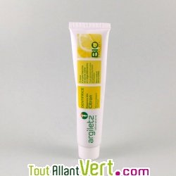 Dentifrice Essence bio Citron � base d\'argile blanche et jaune Argiletz 75ml