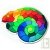 Puzzle Cam�l�on g�ant arc-en-ciel 50 pi�ces en bois 42x33x4cm