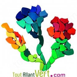 Puzzle Cam�l�on g�ant arc-en-ciel 50 pi�ces en bois 42x33x4cm