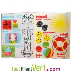 Livre Textile \"Apprendre les formes\" en coton bio 20x16cm