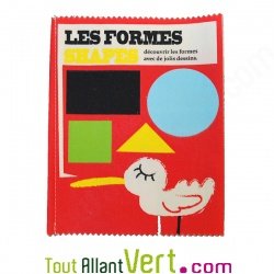 Livre Textile \"Apprendre les formes\" en coton bio 20x16cm